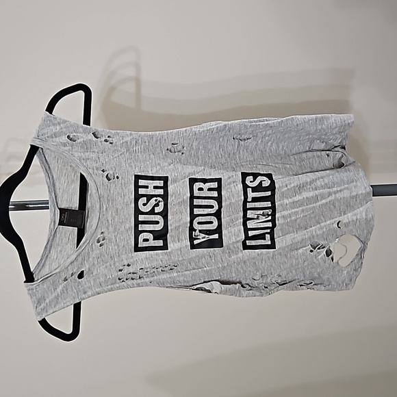 5 for $15!! Infinite Performance Sz S Small Women's Distressed Ripped Tank Top - Picture 1 of 4